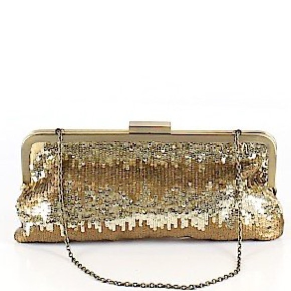 BCBG Gold Clutch - Picture 1 of 3